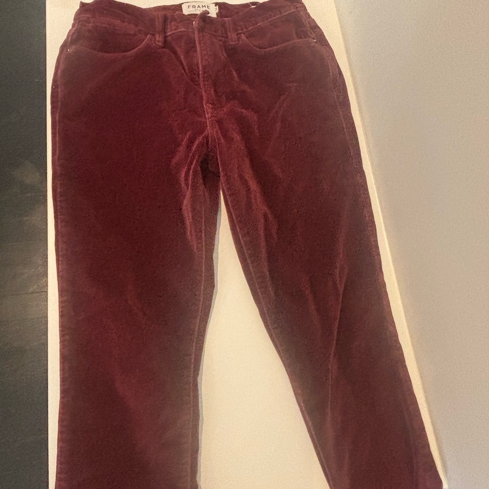 Frame Denim Men's Corduroy Pants in Burgundy